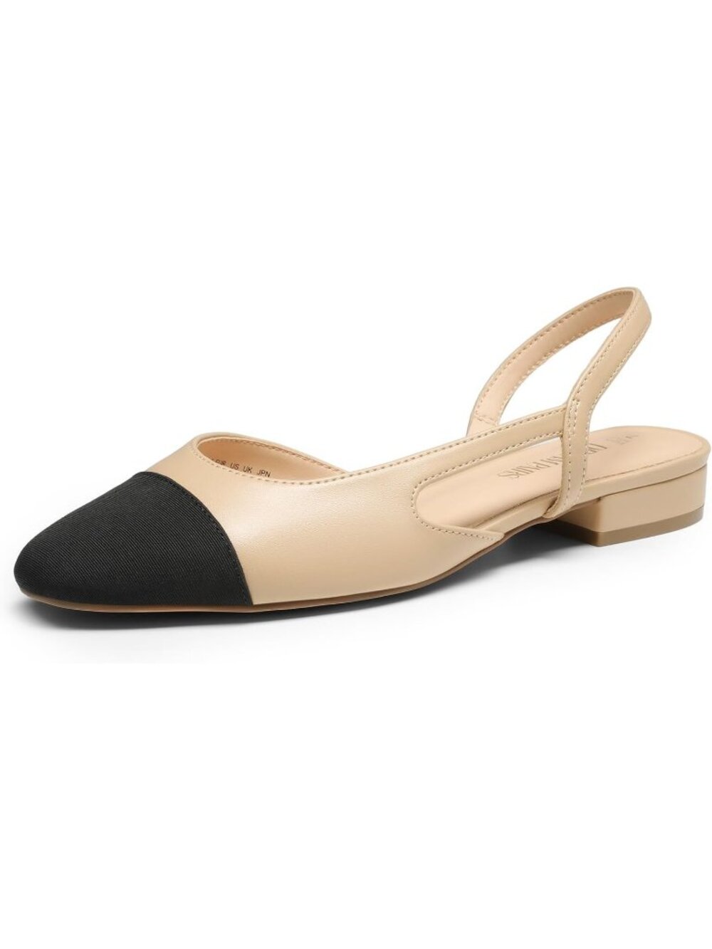 Women's Nude Slingback Low Block Heel Dress Pull-On Casual Ballet Flat Shoes